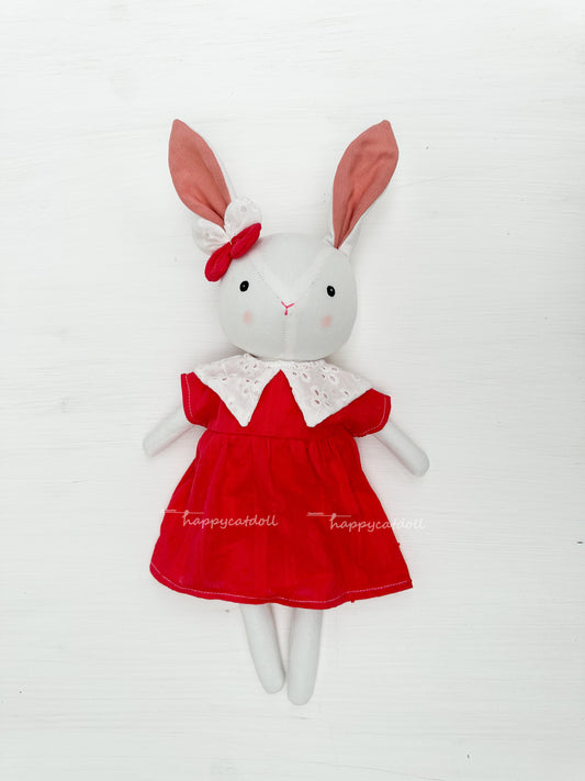 Bunny doll with red dress