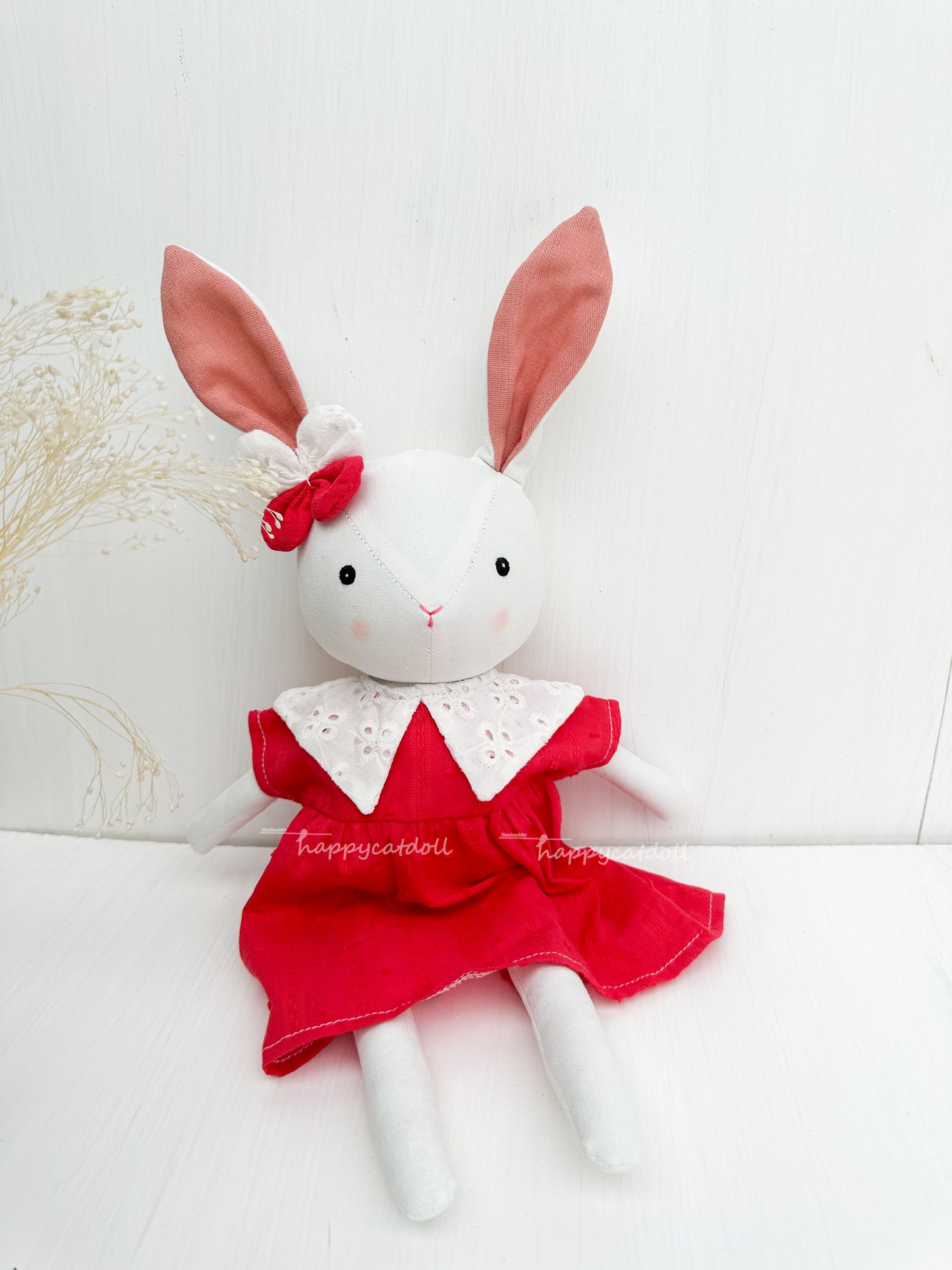 Bunny doll with red dress