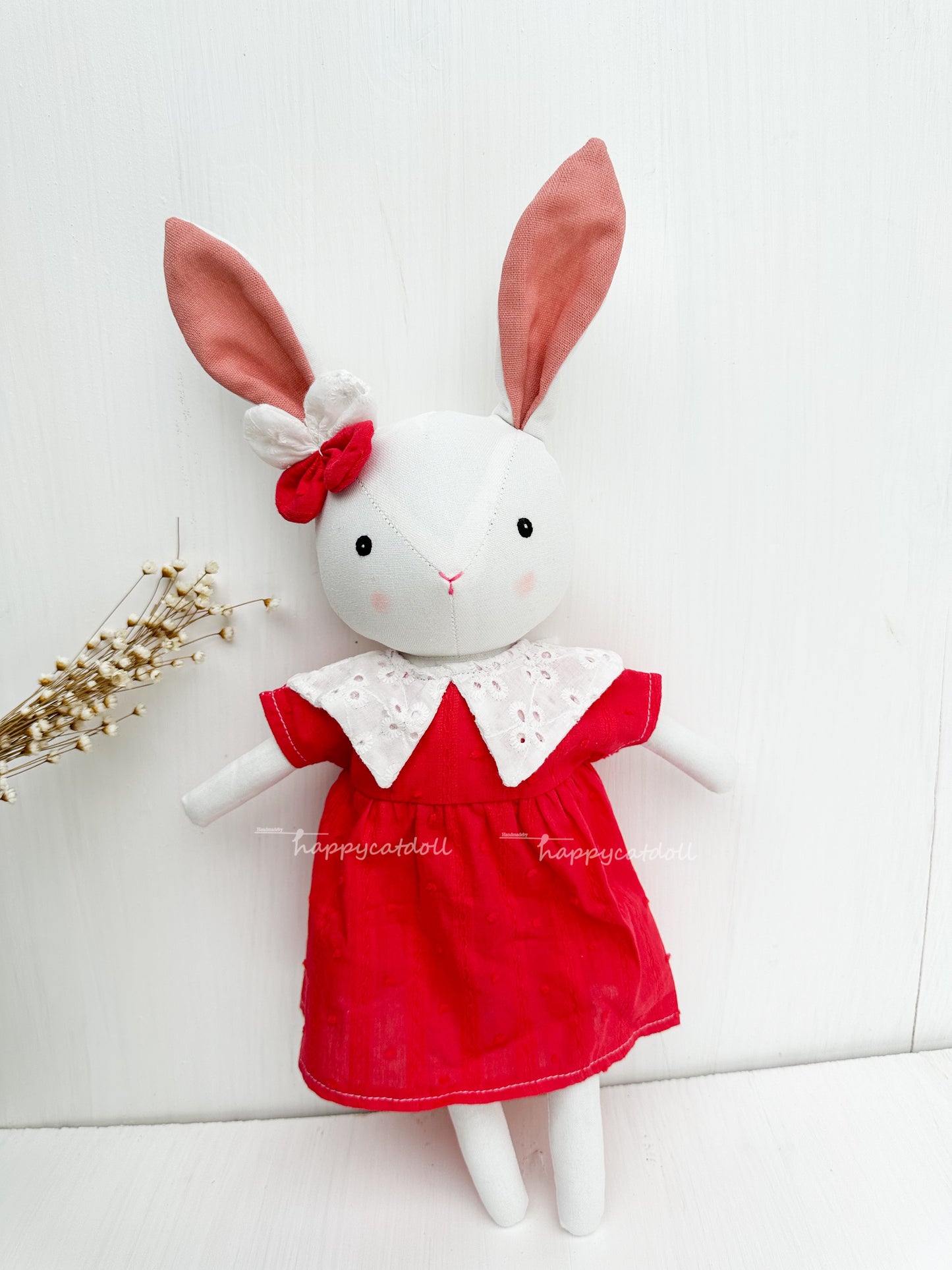 Bunny doll with red dress