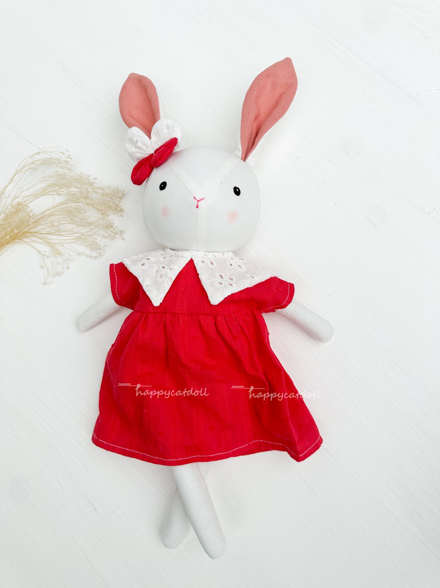 Bunny doll with red dress