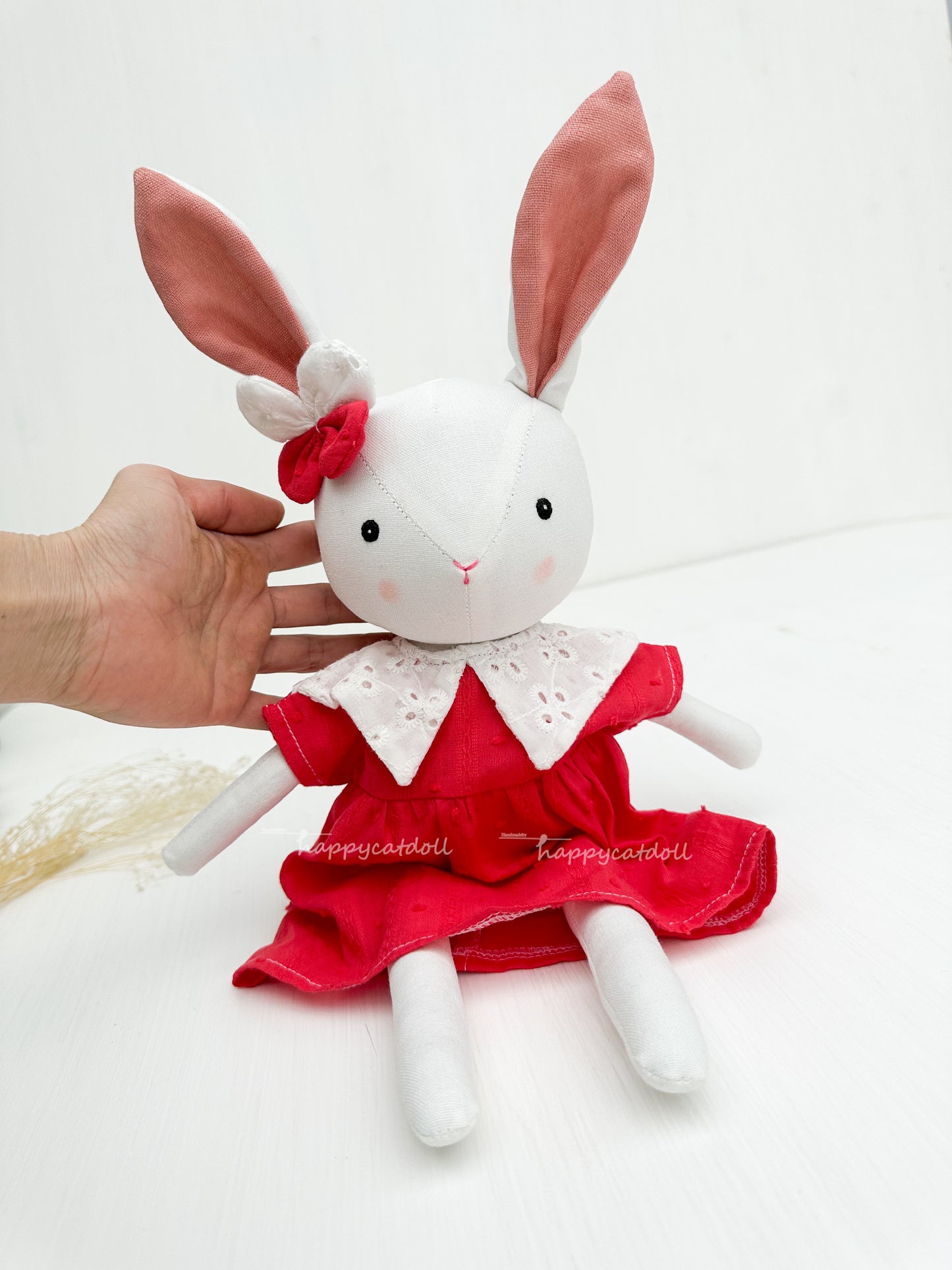 Bunny doll with red dress